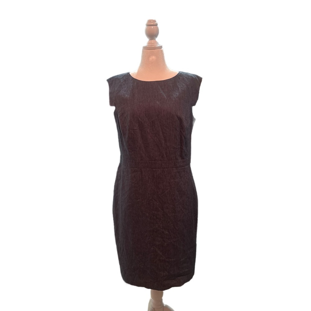 Ann Taylor Classic Sleeveless Blue Sheath Dress